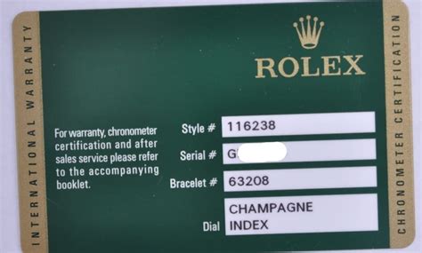 rolex warranty card checklist